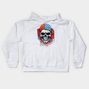 Proud to be an American and rockin' my Skull Flag with bold colors US Kids Hoodie
